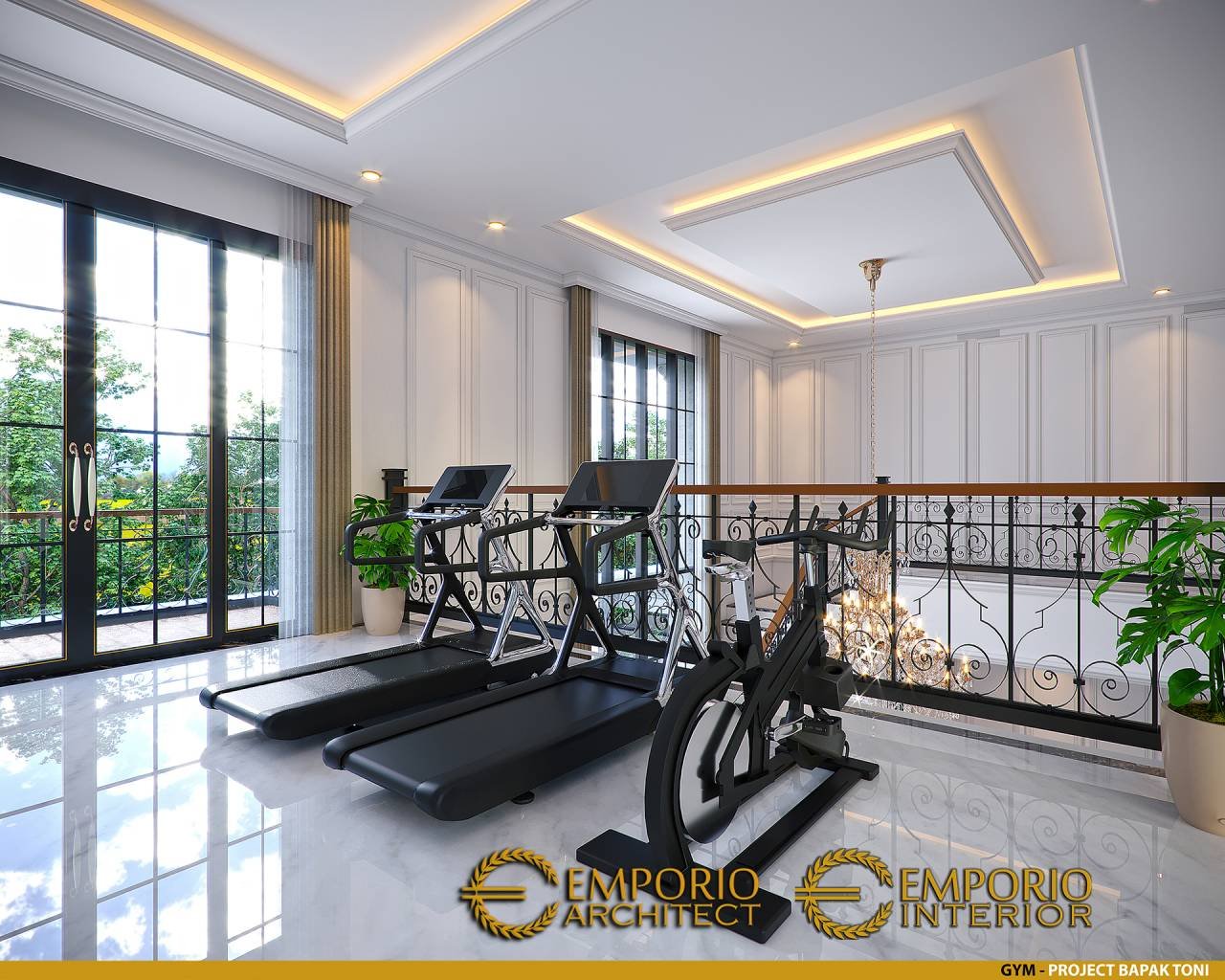 Desain Ruang Gym Interior Rumah Klasik 2 5 Lantai Bapak Toni Di Medan