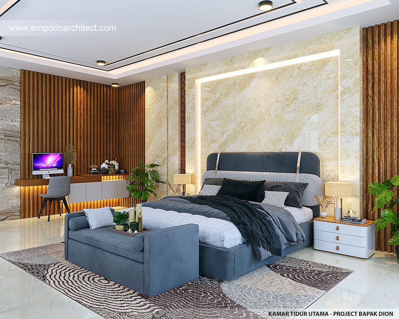 Desain Kamar Tidur Interior Rumah Modern 2 Lantai Bapak DDN Di Kota