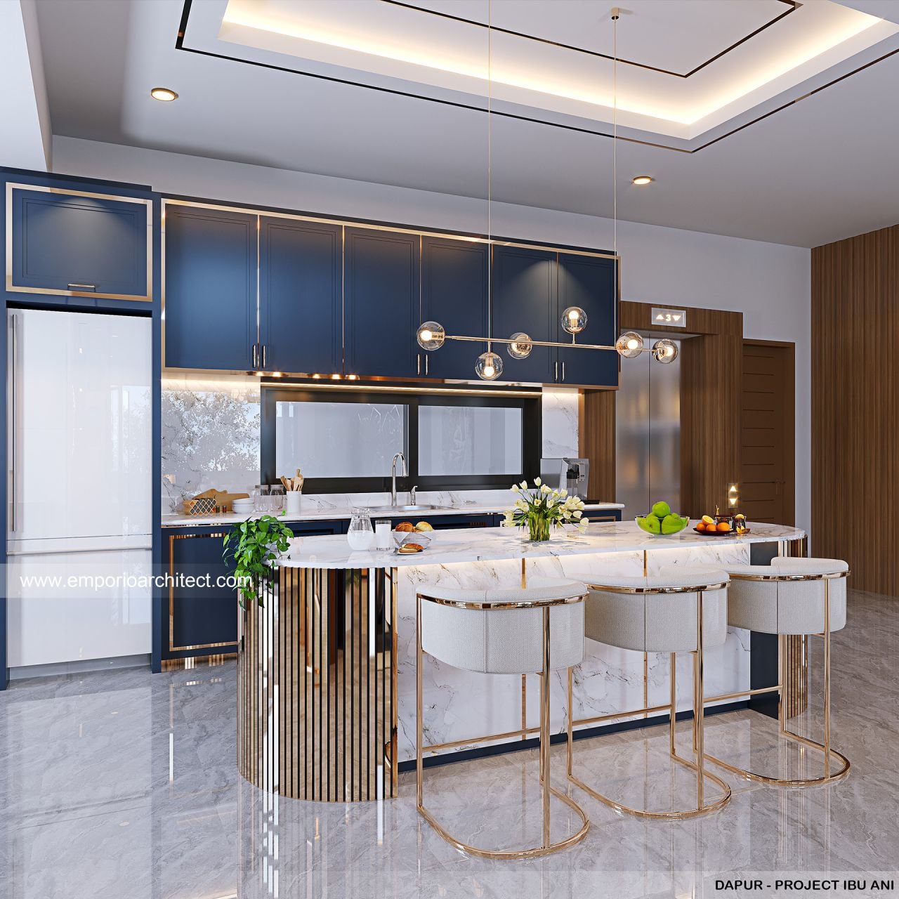 Desain Dapur Interior Rumah Modern Lantai Ibu Aan Di Jakarta