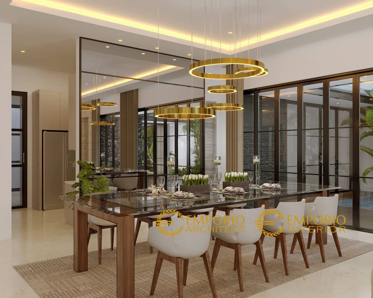 Desain Ruang Makan Interior Rumah Modern 3 Lantai Ibu Eva Di Jakarta