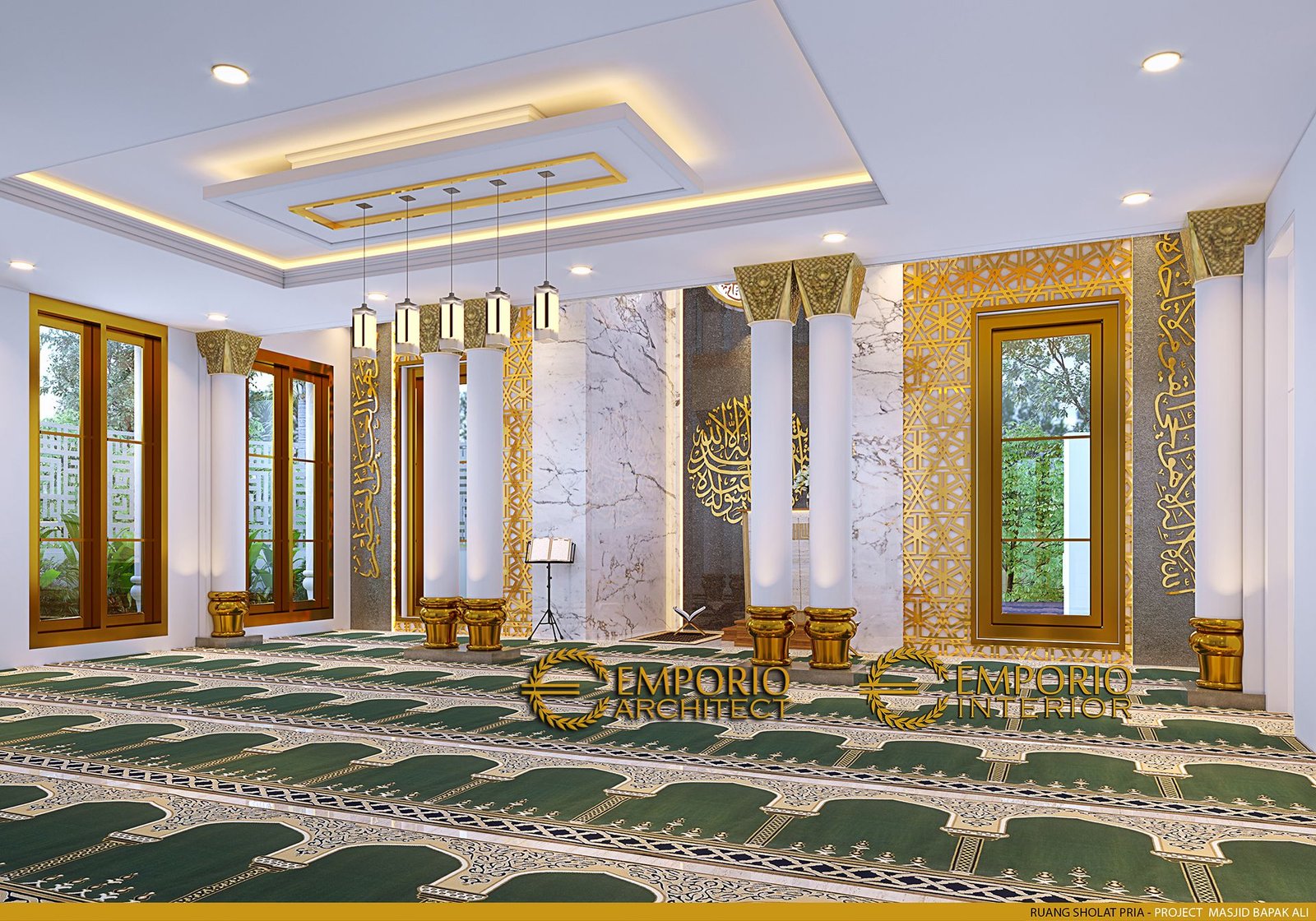 Desain Ruang Ibadah Interior Masjid Modern 2 Lantai Di Sidoarjo, Jawa ...