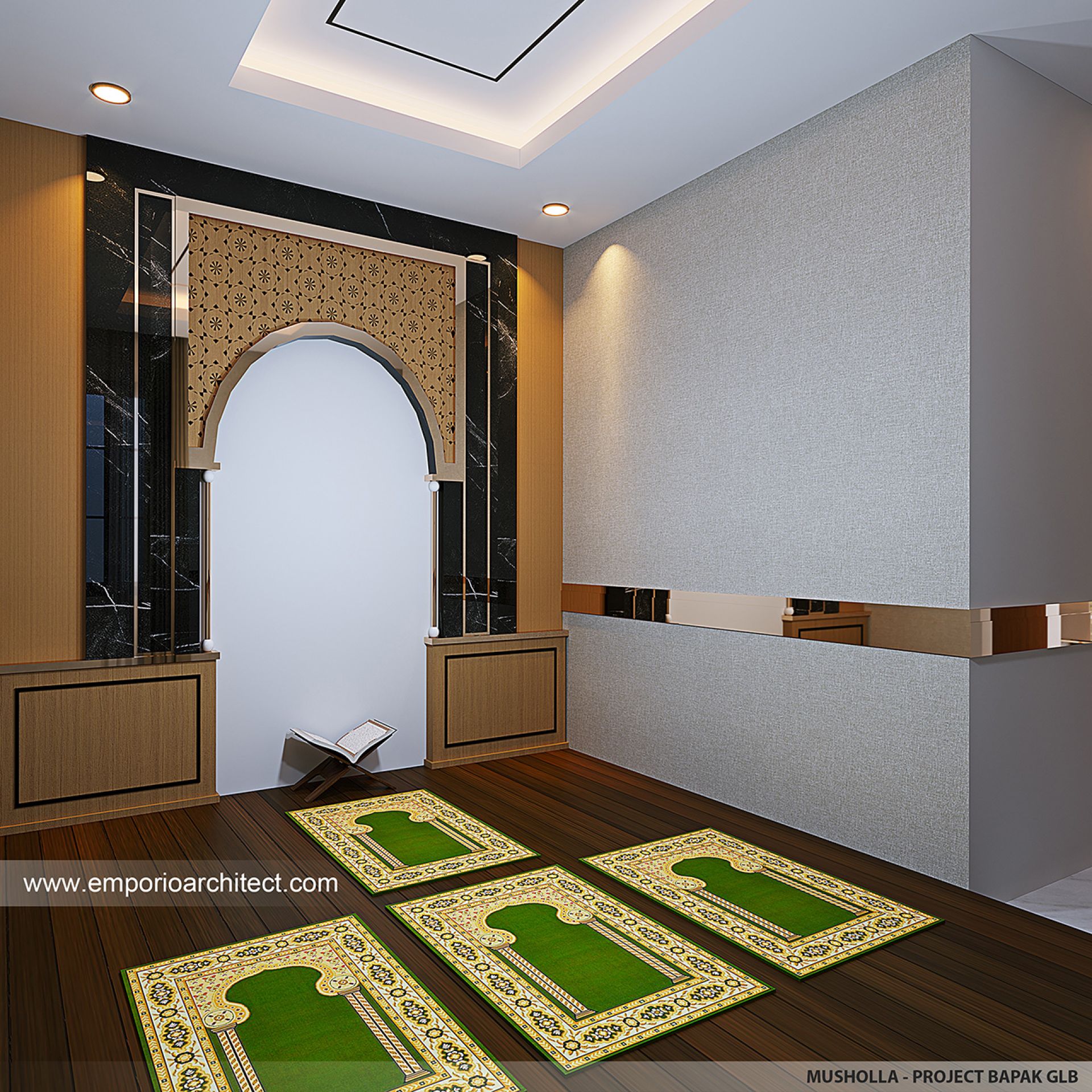 Desain Ruang Ibadah Interior Rumah Modern 2 Lantai Bapak Glb Di Jawa