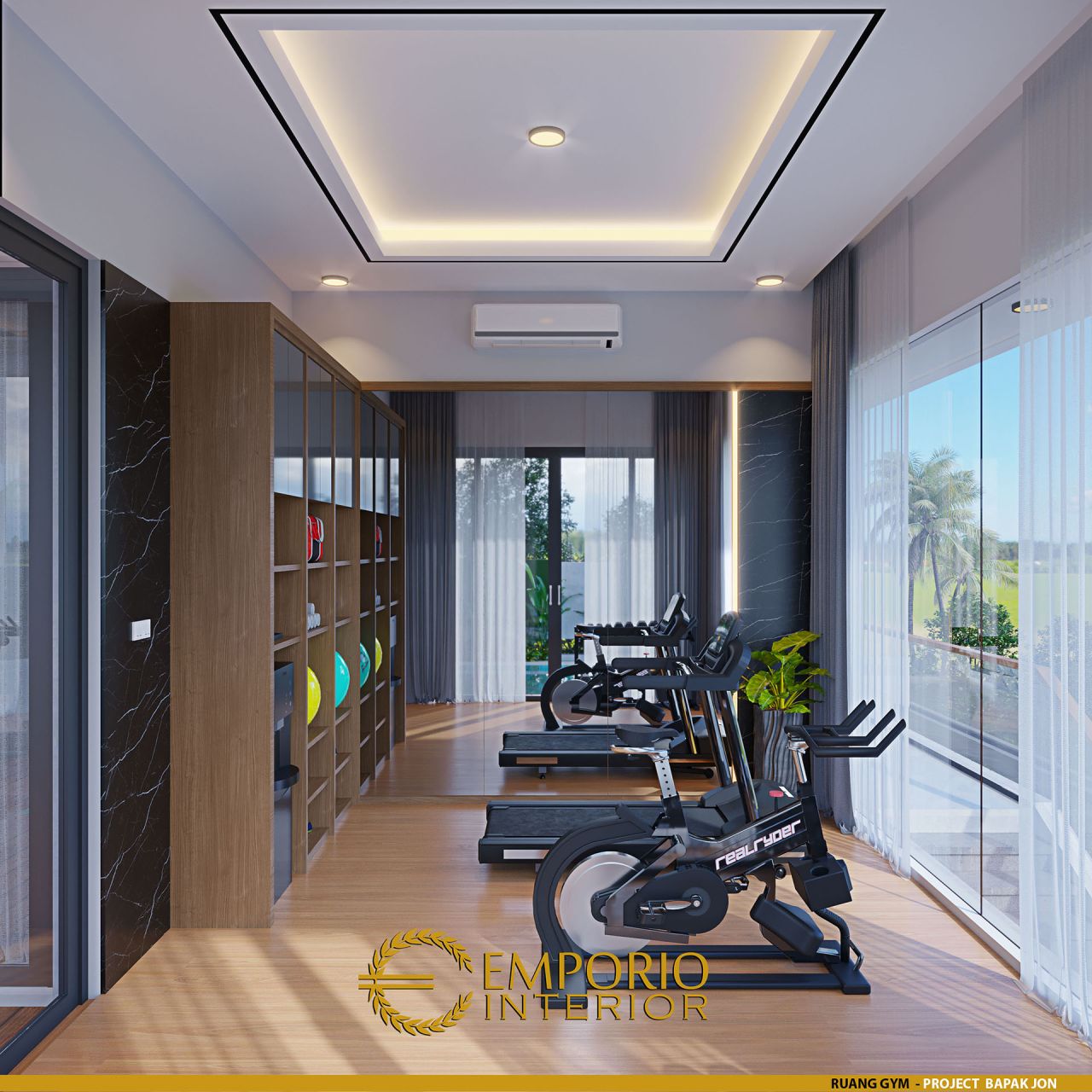 Desain Ruang Gym Interior Rumah Klasik Lantai Bapak Tedi Di Pangkalpinang