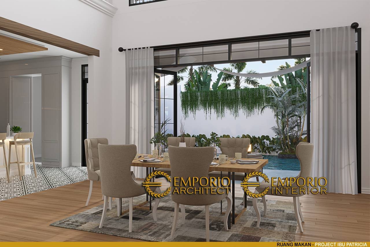 Desain Ruang Makan Interior Rumah Mediteran 2 Lantai Ibu Patricia Di