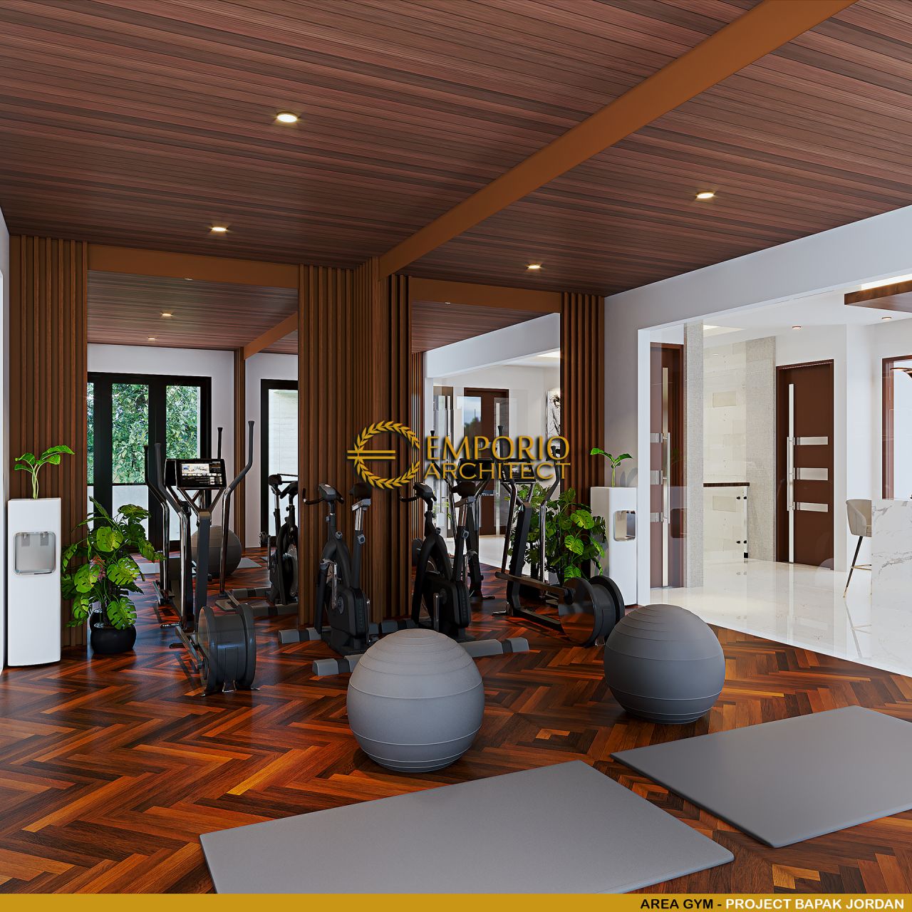 Desain Ruang Gym Interior Rumah Modern Lantai Bapak Jordan Di Makassar