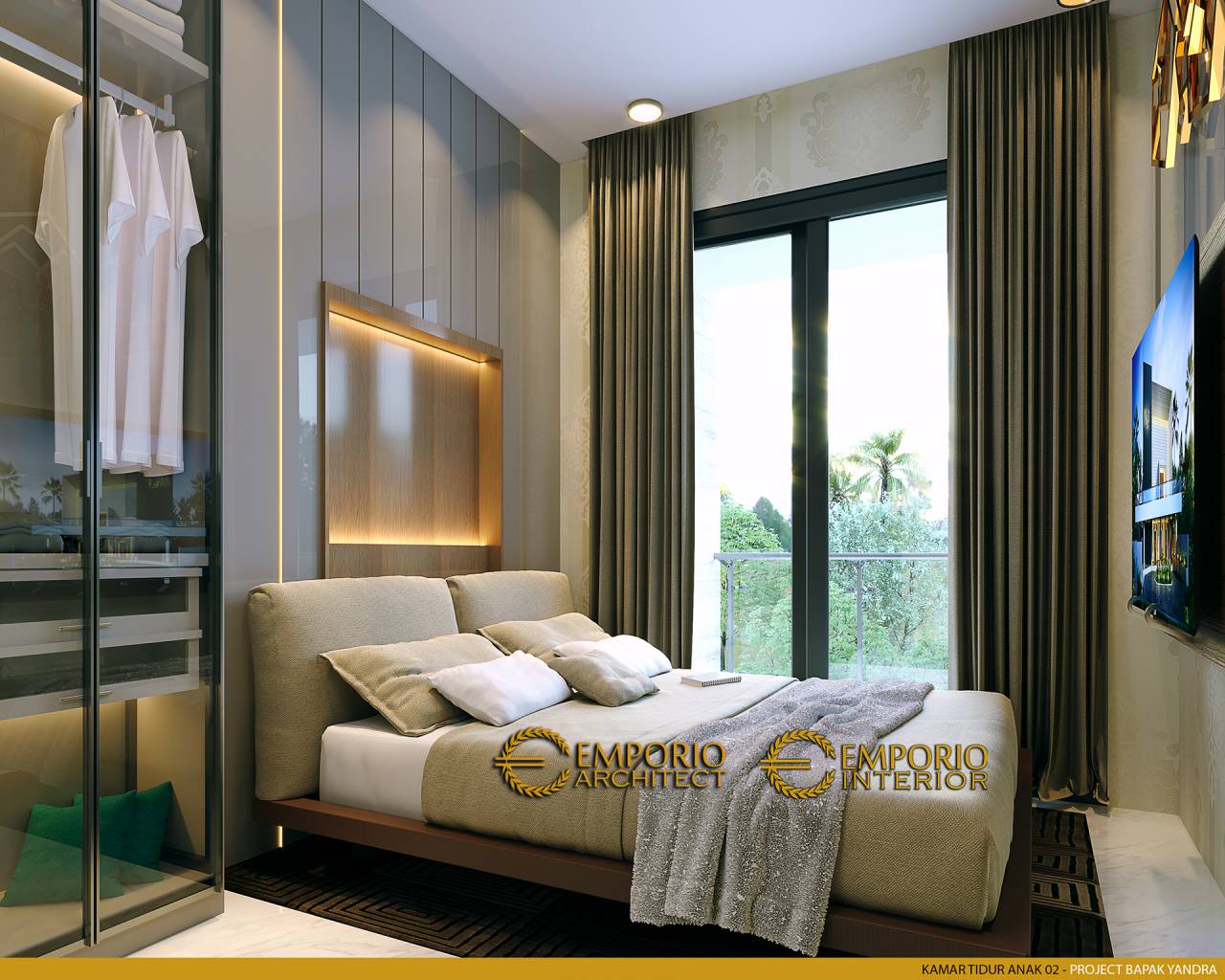 Desain Kamar Tidur Interior Rumah Modern 2 Lantai Bapak Yandra di