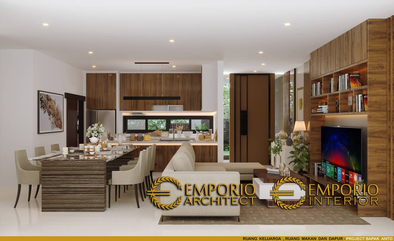 Desain Ruang Keluarga Interior Rumah Modern 3 Lantai Bapak Anton Di