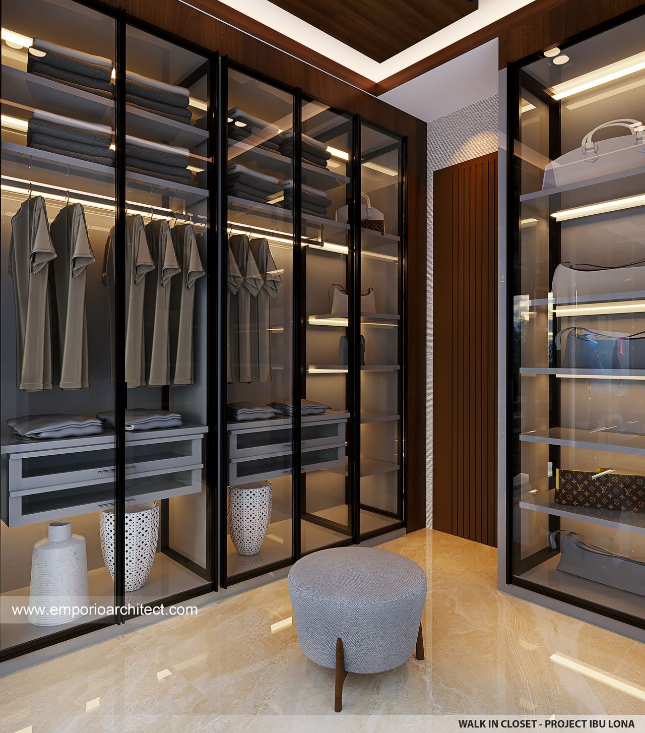 Desain Walk In Closet Interior Rumah Villa Bali 2 Lantai Ibu Lona II Di ...