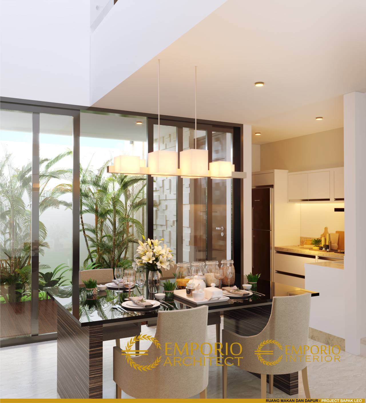 Desain Ruang Makan Interior Townhouse Modern 2 Lantai Bapak Leo Di BSD